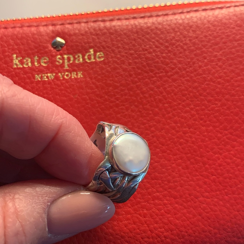 Silpada sterling silver mother of pearl chunky ring size 8.5